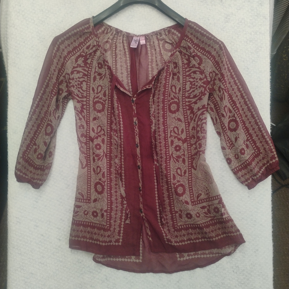 Dolled Up Sheer Lace Blouse Women’s Small Fairy Grunge Dark Boho Cottagecore Y2k